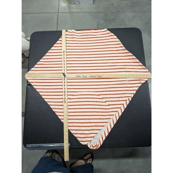 Rock Flower Paper  Shawl Tunic Cover Up Red White Stripe - Picture 6 of 6